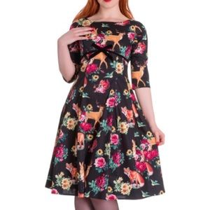 Hell Bunny Hermaline Forest Animal Dress Small